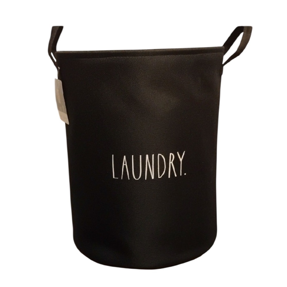 NEW. Rae Dunn Black Fabric Basket with Handles
